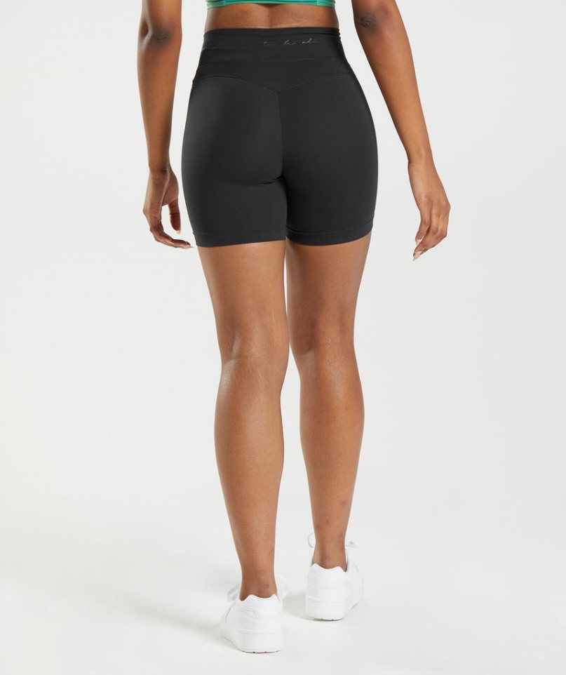 Szorty Gymshark Whitney Mesh Damskie Czarne | PL 613EHW